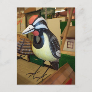 Woodpecker Birdhouse Postkarte