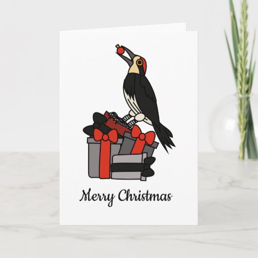 Woodpecker Christmas gifts Karte (Vorderseite)