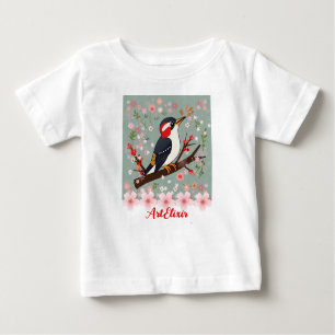 Woodpecker Floral Print Baby T-shirt