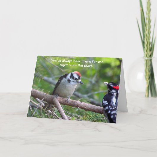 Woodpecker-Karte für Eltern oder Vormund herunterl Dankeskarte (Vorderseite)