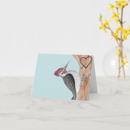 Woodpecker-Liebe Karte (Gelbe Blume)