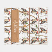 Woodpecker Lovers Print Fleecedecke (Vorderseite (Horizontal))