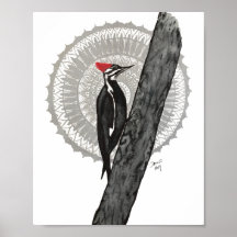 Woodpecker Mandala 8x10 Print