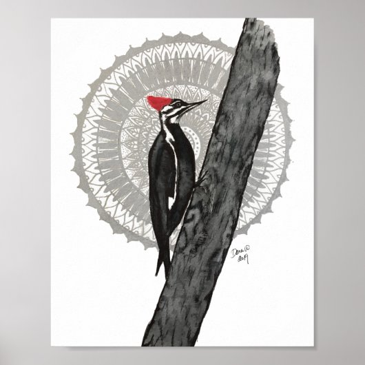 Woodpecker Mandala 8x10 Print Poster (Vorne)