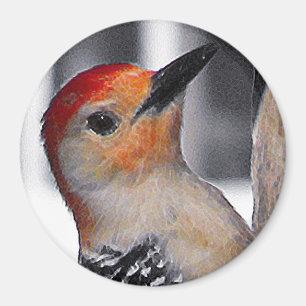 Woodpecker Portrait Magnet