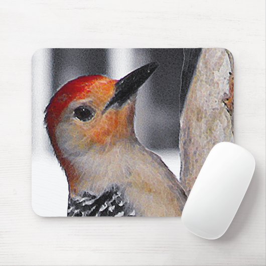 Woodpecker Portrait Mousepad (Mit Mouse)