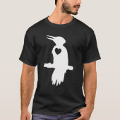 Woodpecker Silhouette Herz T-Shirt (Vorderseite)