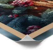 Woodpecker sits on a tree trunk poster (Ecke)