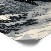 Woodpecker sits on a tree trunk poster (Ecke)