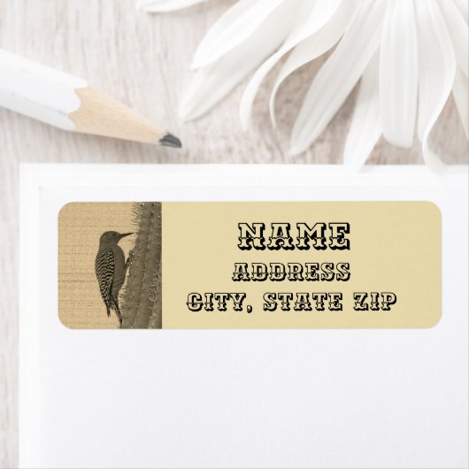 Woodpecker und Saguaro Cactus Sepia Südwest (Insitu)