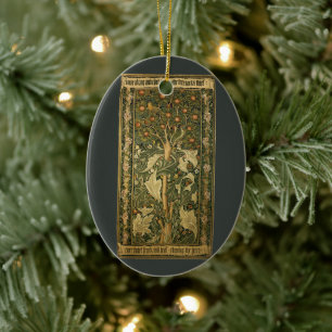 Woodpecker von William Morris, Vintage Textilkunst Keramik Ornament