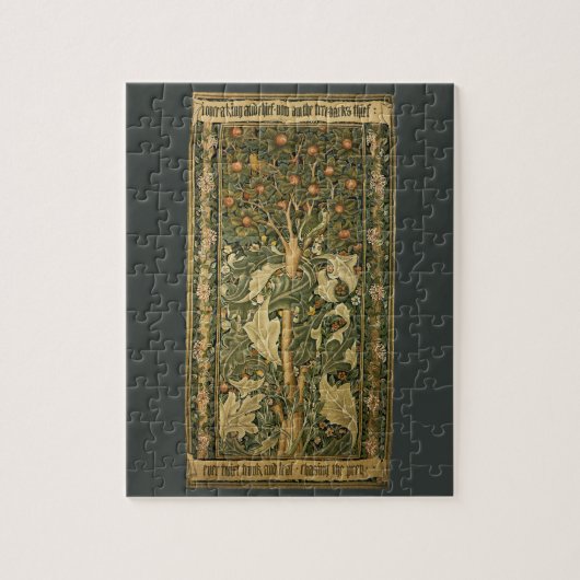Woodpecker von William Morris, Vintage Textilkunst Puzzle (Vertikal)
