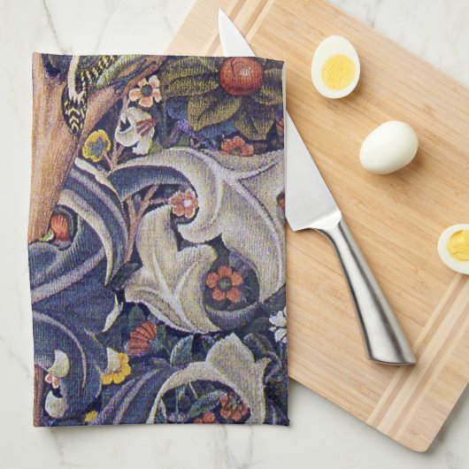 Woodpecker, William Morris Geschirrtuch (Viertel Falte)