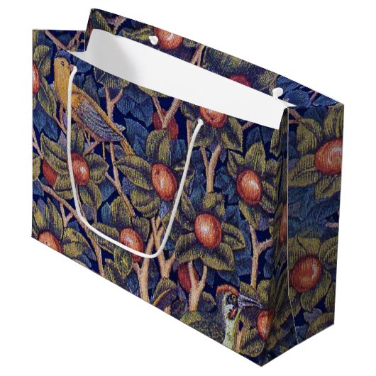 Woodpecker, William Morris große Geschenktasche Geschenktüte (Vorderseite Schrägansicht)
