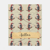 Woodpecker Woodprint Fleecedecke (Vorderseite)
