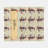 Woodpecker Woodprint Fleecedecke (Vorderseite (Horizontal))