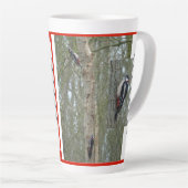 Woodpeckers Collage Latte Tasse (Rechte Ecke)