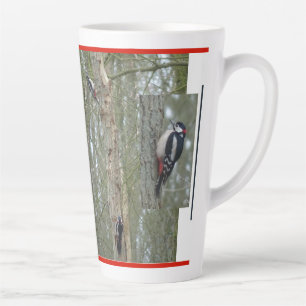 Woodpeckers Collage Latte Tasse