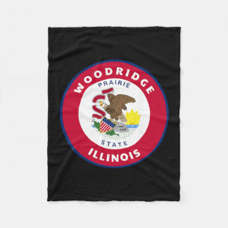 Woodridge Illinois Il Flag Dge Roundlet Souvenir  Fleecedecke