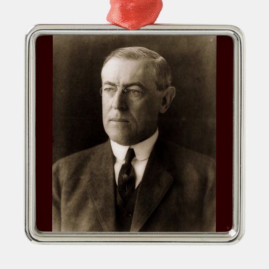 Woodrow Wilson 28. Präsident Silbernes Ornament (Vorne)