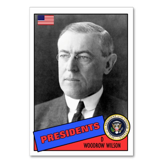 Woodrow Wilson Baseball Card Tischnummer (Vorderseite)