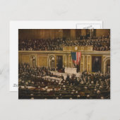 Woodrow Wilson frage den Kongress, den Krieg zu er Postkarte (Vorne/Hinten)