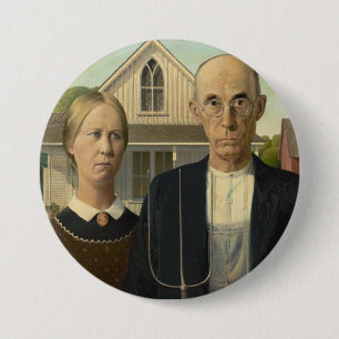 Wood's American Gothic Button