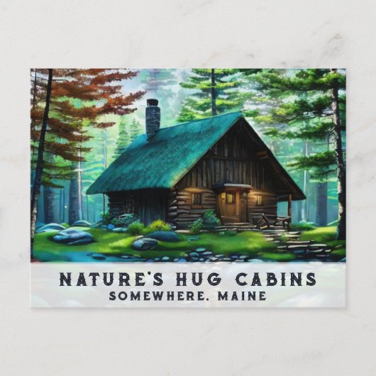 *~* Woods Cabin Colorful Bold Art AP49 Spring Postkarte (Vorderseite)