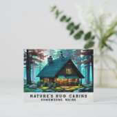 *~* Woods Cabin Colorful Bold Art AP49 Stream Postkarte (Stehend Vorderseite)