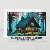 *~* Woods Cabin Colorful Bold Art AP49 Stream Postkarte (Vorne/Hinten)