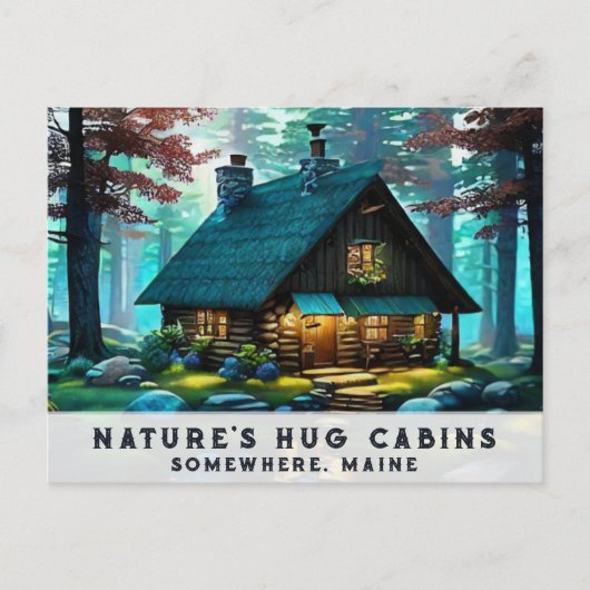 *~* Woods Cabin Colorful Bold Art AP49 Stream Postkarte (Vorderseite)