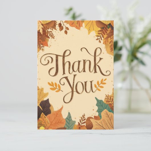 Woods einfacher Herbstfall Dankeskarte (Stehend Vorderseite)