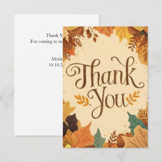 Woods einfacher Herbstfall Dankeskarte (Vorne/Hinten)