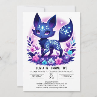 Woods Majestic Fox Digital Geburtstag Einladung