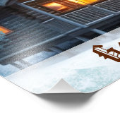 *~* Woods Patriotic Cabin Night Moon AP49 Fotodruck (Ecke)