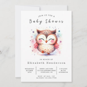 Woods Printable Owl Baby Dusche Einladung