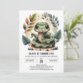 Woods Python Party Birthday Einladung (Stehend Vorderseite)