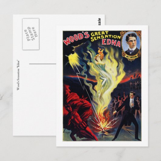 Wood's Sensation "Edna" Postkarte (Vorne/Hinten)