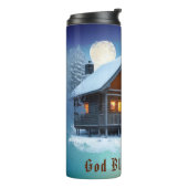 *~* Woods Stream Cabin Night Moon Patriotic Thermosbecher (Nach links gedreht)