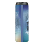 *~* Woods Stream Cabin Night Moon Patriotic Thermosbecher (Rückseite)