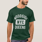 Woodside Queens NYC Gym Style Distressed White fri T-Shirt (Vorderseite)