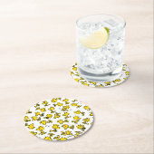 Woodstock Classic Design Pattern Runder Pappuntersetzer (Vor Ort)