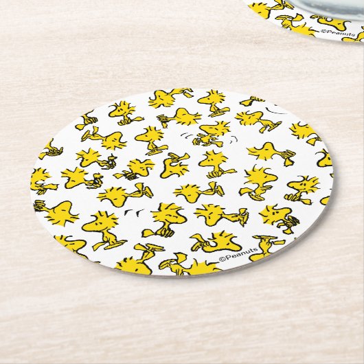 Woodstock Classic Design Pattern Runder Pappuntersetzer (Angewinkelt)