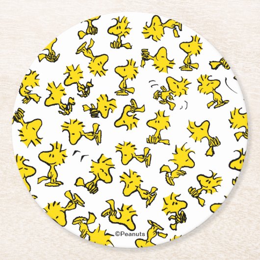 Woodstock Classic Design Pattern Runder Pappuntersetzer (Vorderseite)