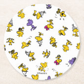 Woodstock Fun Pattern Runder Pappuntersetzer (Vorderseite)