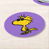 Woodstock In Sunglasses Runder Pappuntersetzer (Angewinkelt)