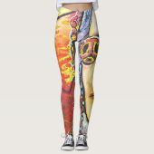 Woodstock Leggins mit Lennon-Peace-Flower-Power (Vorderseite)