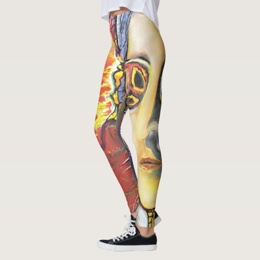 Woodstock Leggins mit Lennon-Peace-Flower-Power (Links)