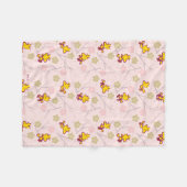 Woodstock Pink Cherry Blossom Pattern Fleecedecke (Vorderseite (Horizontal))