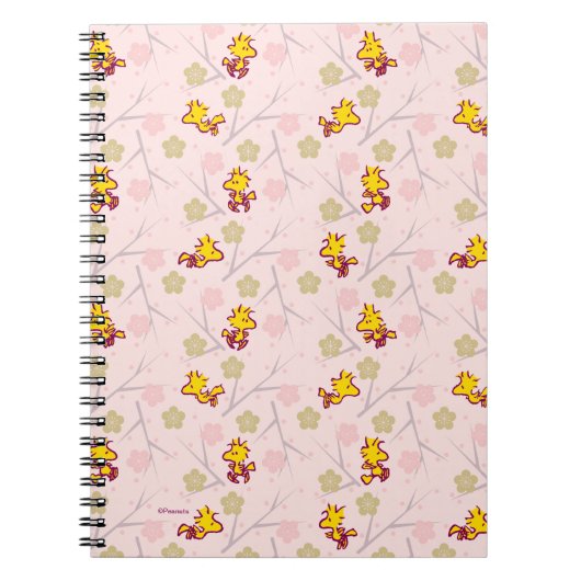 Woodstock Pink Cherry Blossom Pattern Notizblock (Vorderseite)